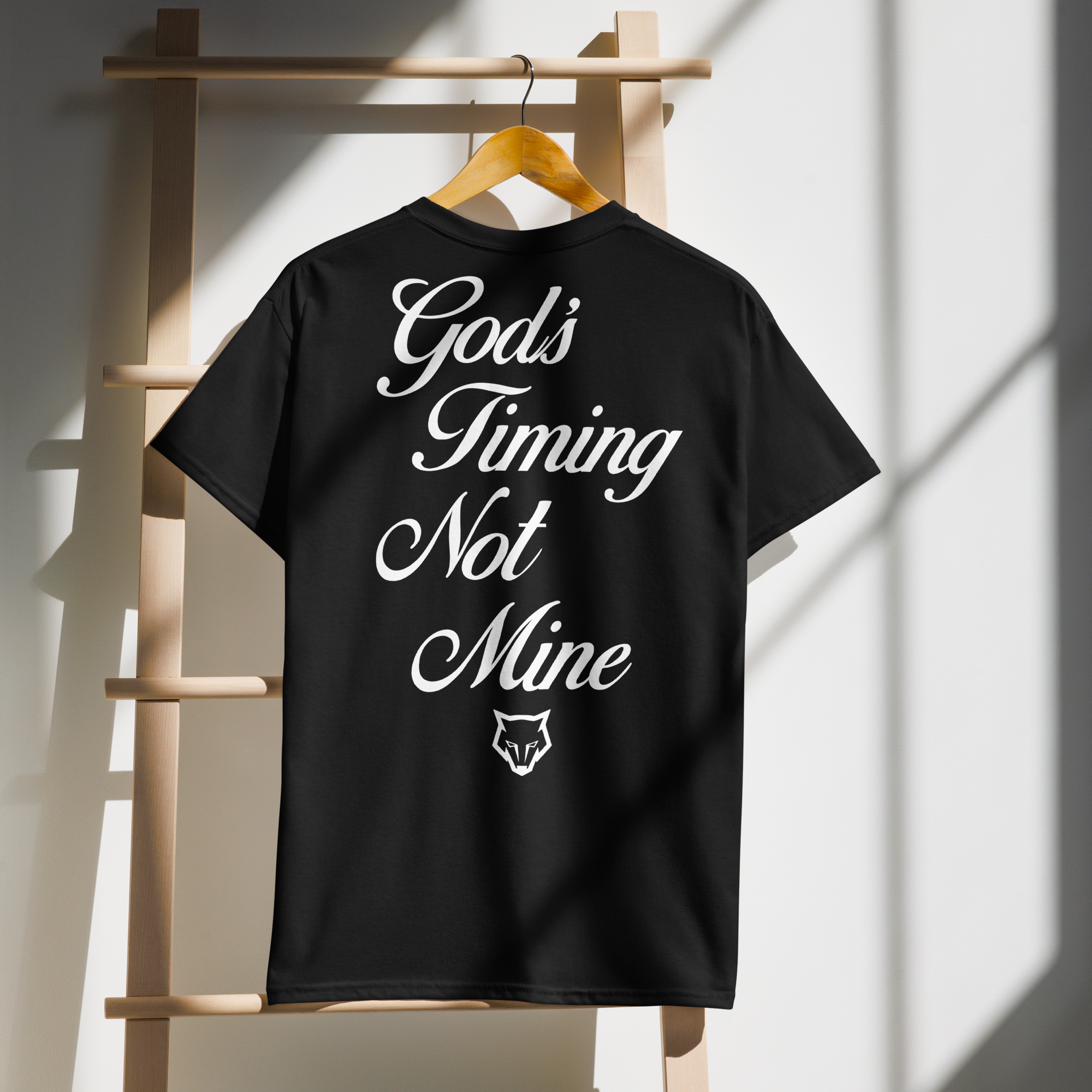Unisex God's Timing Not Mine Tee - Black