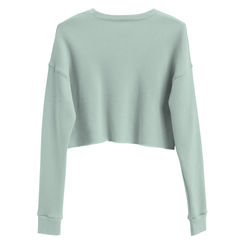 Woman's Embroidery Crop Sweatshirt - Dusty Blue