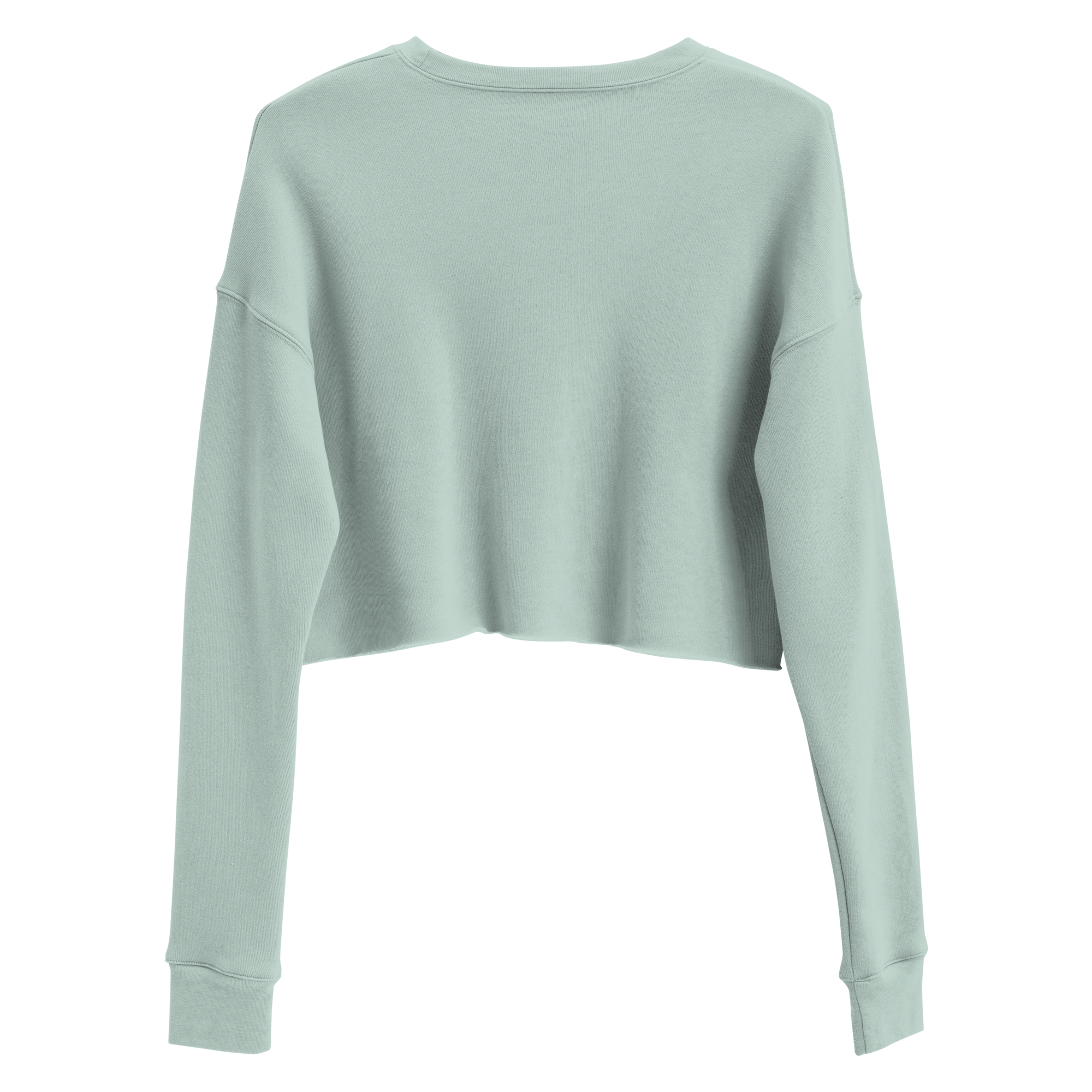 Woman's Embroidery Crop Sweatshirt - Dusty Blue