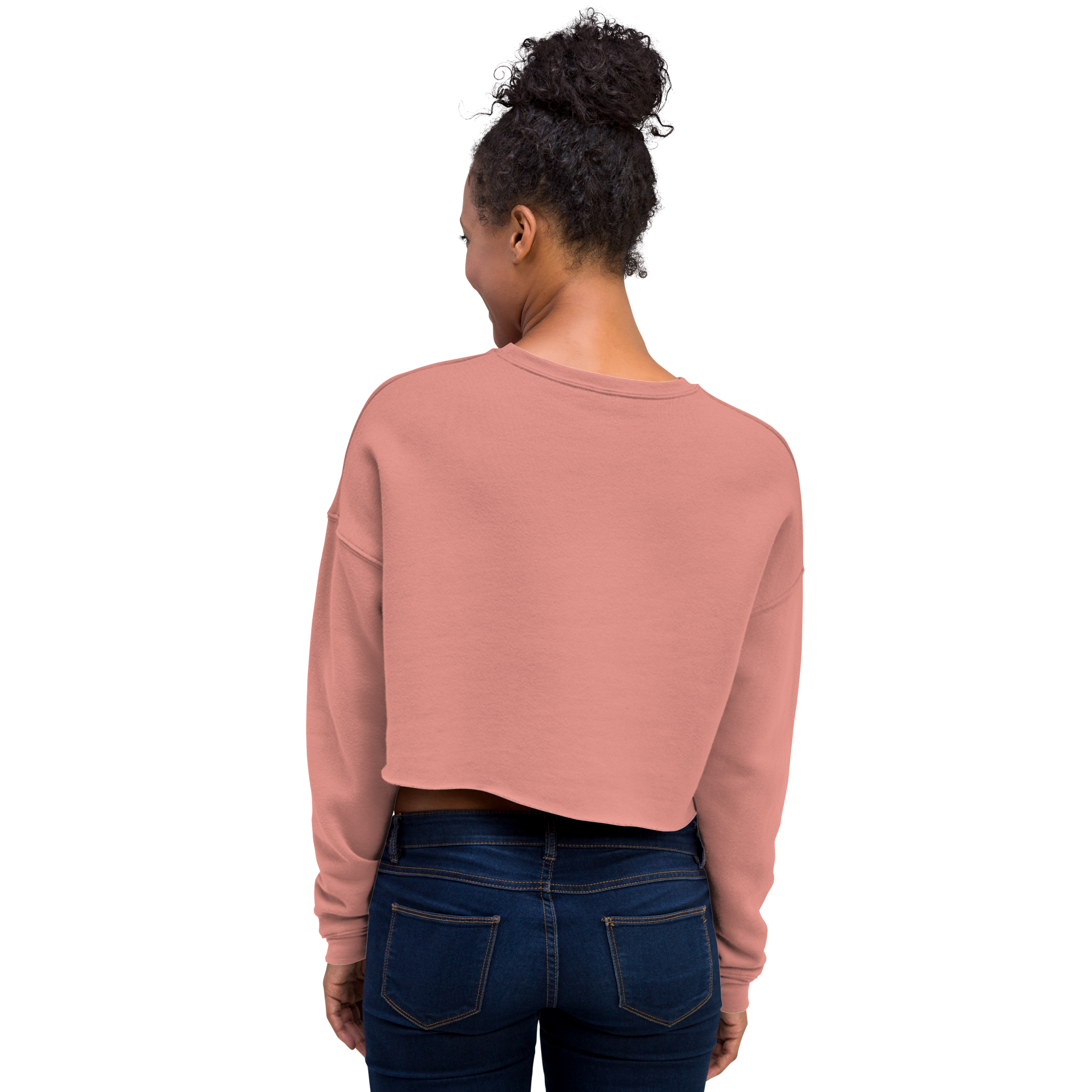 Woman's Embroidery Crop Sweatshirt - Mauve