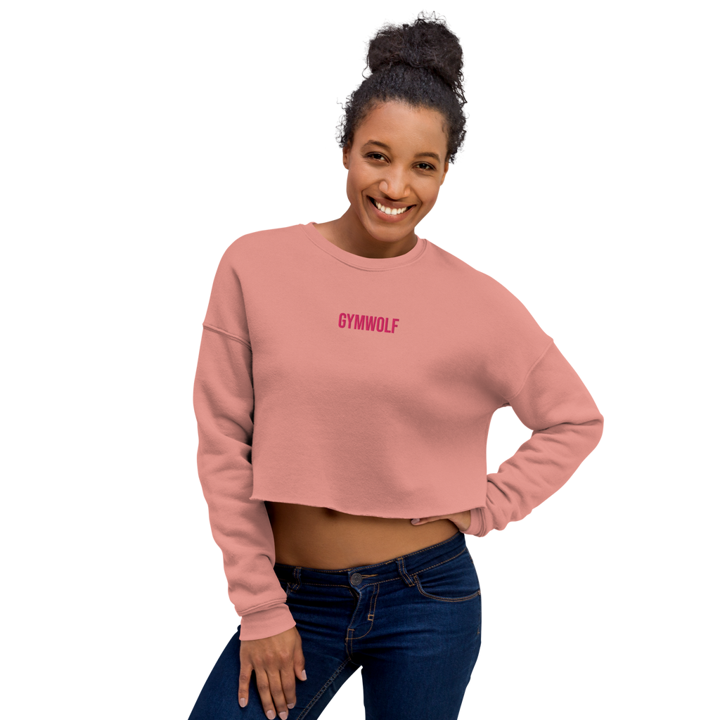 Woman's Embroidery Crop Sweatshirt - Mauve