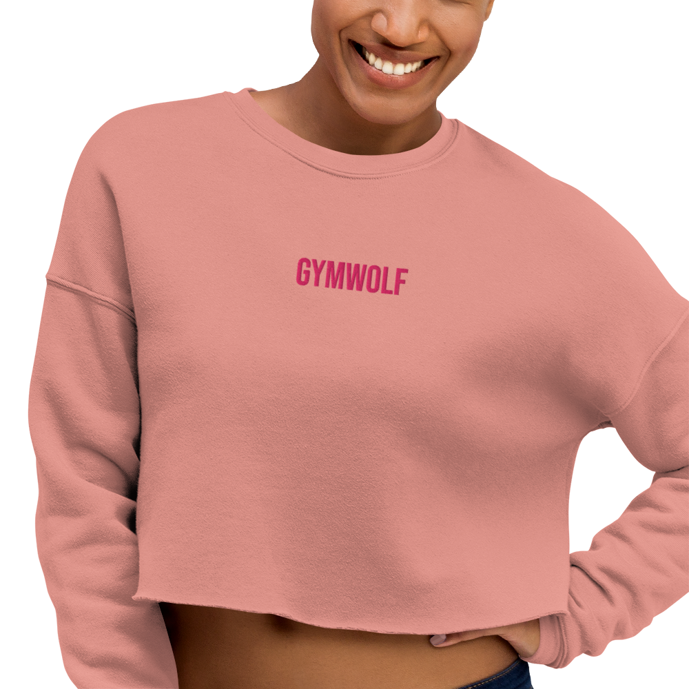 Woman's Embroidery Crop Sweatshirt - Mauve
